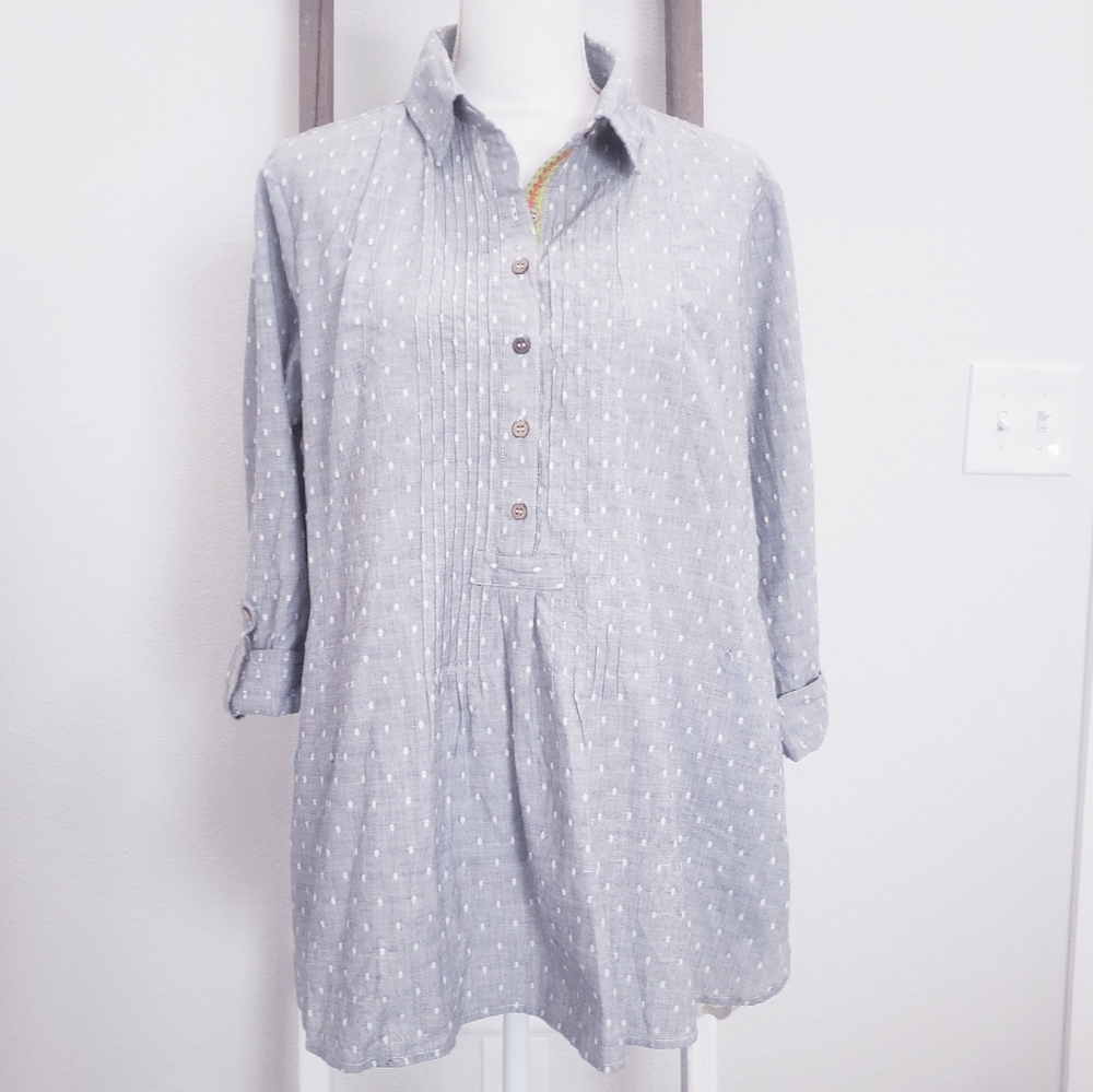 John Mark Floral Embroidered Button Down Too Size Large